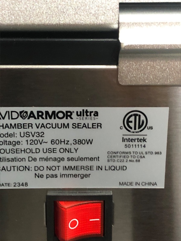 Photo 4 of (used)(see all images) Avid Armor Chamber Vacuum Sealer Machine USV32 Ultra Series - Perfect For Wet Foods, Meats, Marinades And More. 