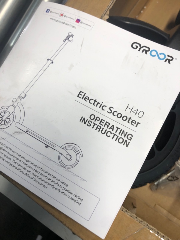 Photo 3 of ***NOT FUNCTIONAL - SEE COMMENTS***
Gyroor H40 Kids Electric Scooter with 180W Motor & LED Visible Display, 10 Mph, Colorful Lights, Adjustable Speed and Height, Electric Scooter for Kids Ages 8-12 Ideal Gifts 1-A Silvery 2023