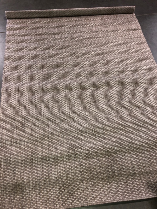 Photo 2 of (NON-REFUNDABLE) Unique Loom Collection Casual Transitional Solid Heathered Indoor/Outdoor Flatweave Area Rug, 5 ft x 8 ft, Beige/Gray Rectangular 5' 1" x 8' 0" Beige