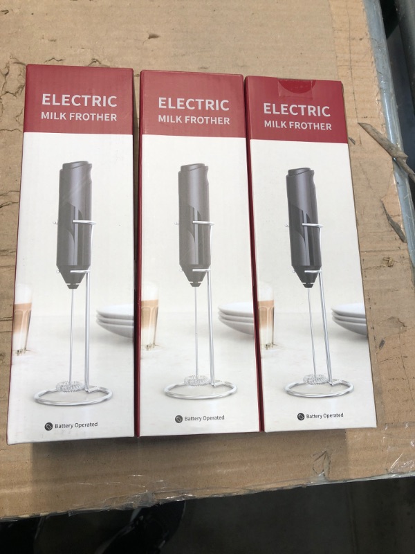 Photo 2 of ***NON-REFUNDABLE (3 PACK) BUNDLE***
YSSOA Electric Milk Frother Handheld with Stainless Steel Stand Battery Operated Whisk Drink Mixer (1 Pack, Black2)