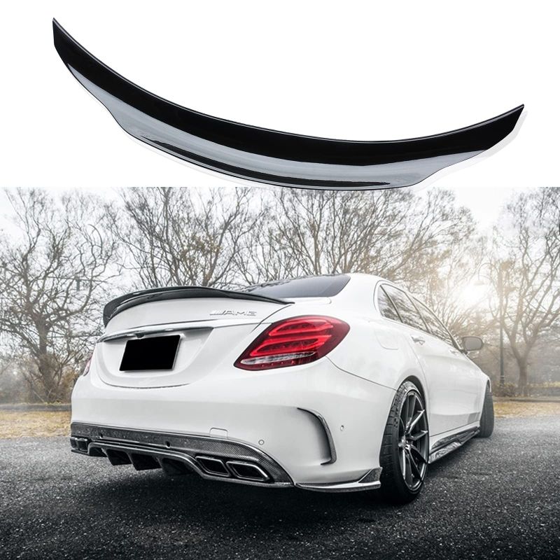 Photo 1 of NINTE Spoiler Fits for 2015-2020 Benz W205 4Dr Sedan C-Class & AMG C43 C63 C450, PSM Style Gloss Black Rear Trunk Wing