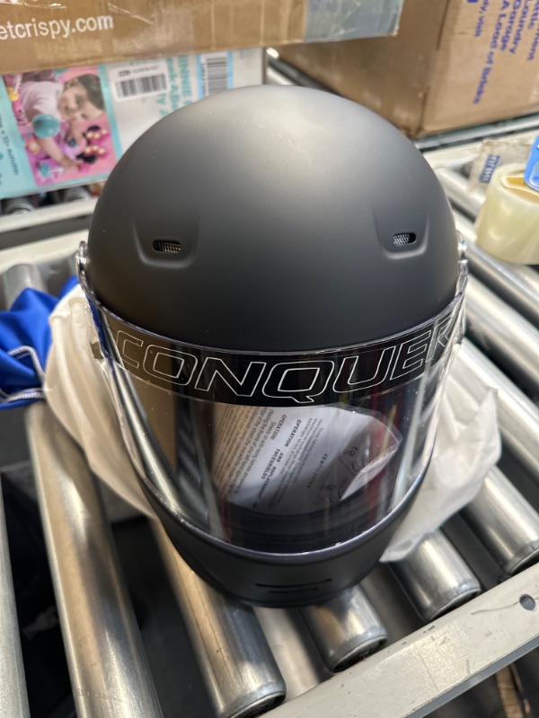 Photo 2 of Conquer Snell SA2020 Full Face Auto Racing Helmet Medium Black