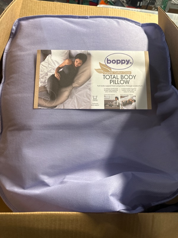 Photo 2 of Boppy Total Body Pregnancy Pillow with Removable Organic Cotton Fabric Pillow Cover | Biscuit | Plush Full-Body Support | Prenatal and Postnatal Positioning Organic Biscuit