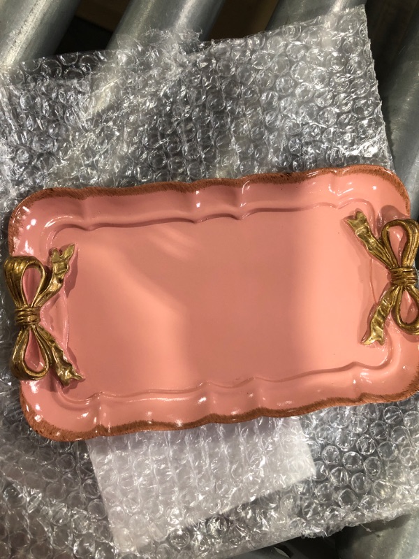 Photo 2 of (see all images) Bitray Decorative Tray Vintage Pink Rings Chain Bracelets Earrings Trays