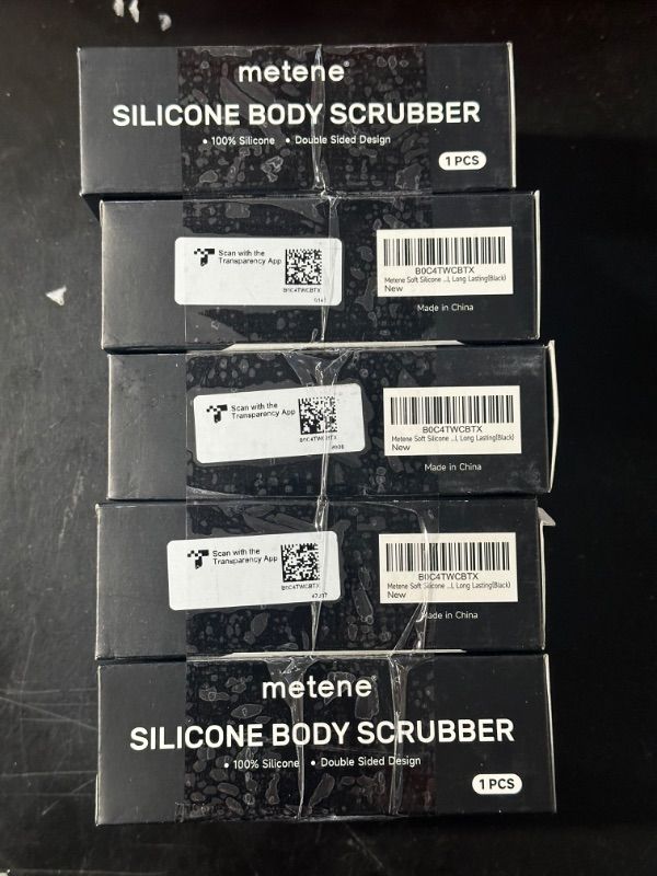 Photo 1 of ** NONREFUNDABLE ** 5 PACK OF Silicone Body Scrubber, Exfoliating Body Scrubber for Use in Shower - BK