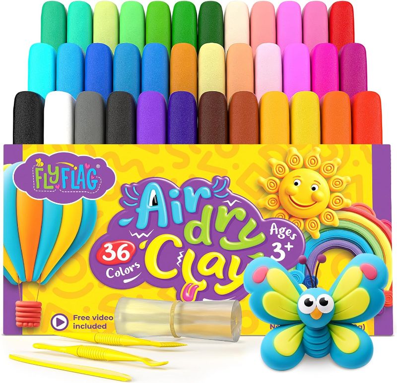 Photo 1 of Air Dry Clay 36 Colors, Soft & Ultra Light with Accessories, Tools and Tutorials