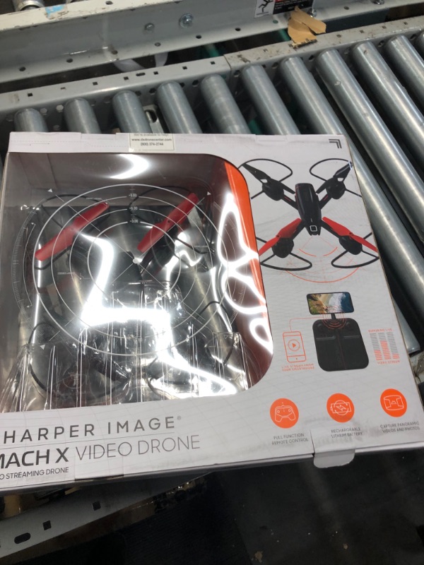 Photo 3 of ***NOT FUNCTIONAL - BLADES DON'T SPIN - UNABLE TO TROUBLESHOOT - LIKELY MISSING PARTS***
Sharper Image 10” Mach X Long Range Drone with Streaming Camera, LED Lights, 2.4 GHz, Auto-Orientation, Assisted Landing and Gyro Stabilization Control, Capture Panor