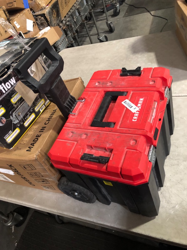 Photo 8 of ***NONREFUNDABLE - MAJOR DAMAGE - FOR PARTS ONLY - SEE COMMENTS***
CRAFTSMAN VERSASTACK Rolling Tool Box with Wheels, Lockable, Red, 20 Inch (CMST17835) Rolling Box