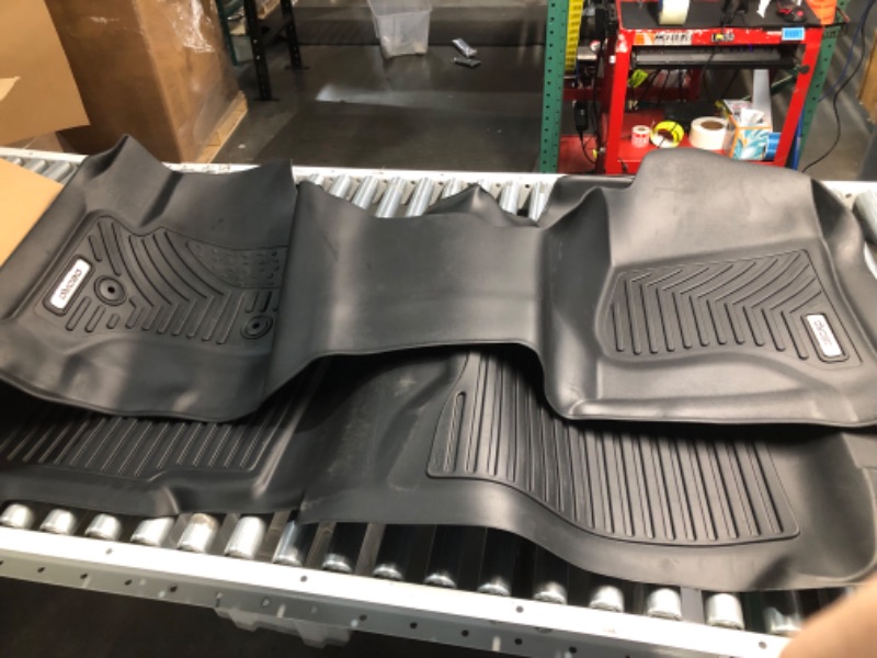 Photo 2 of OEDRO Floor Mats Compatible with 2019-2022 Chevrolet Silverado 1500/Sierra1500 Double Cab with 1st Bench Seats, NO Rear Underseat Storage Box, Custom Fit 2 Row Floor Liner Set