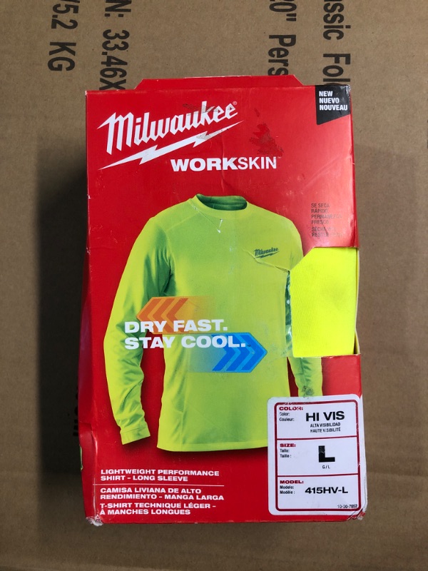 Photo 2 of Milwaukee Workskin L Long Sleeve Unisex Crew Neck Yellow Shirt