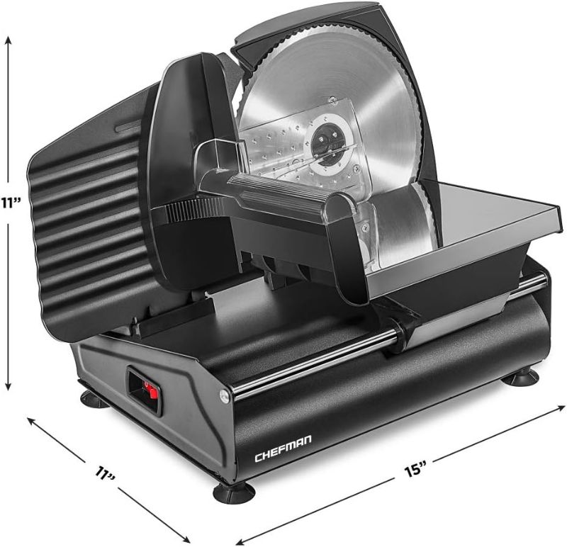 Photo 4 of (READ FULL POST) Chefman Electric Deli Slicer With Adjustable Slices, Stainless Steel Blades, Safe Feet - For Ham, Cheese, Bread, Fruit & Veggies