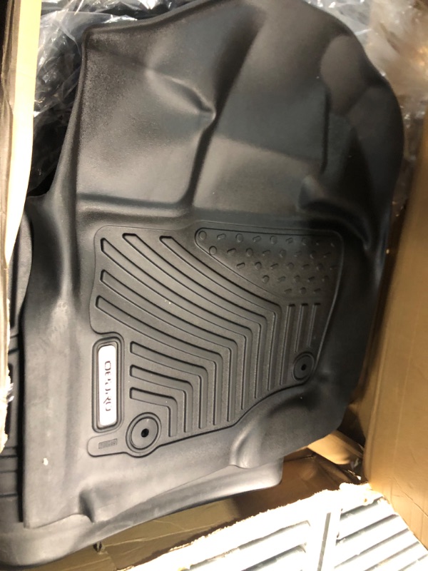 Photo 2 of **missing one of the front ones** OEDRO Floor Mats Compatible for 2015-2023 Ford F-150 SuperCrew Cab, Unique Black TPE All-Weather Guard, Includes 1st & 2nd Front Row and Rear Floor Liner Full Set