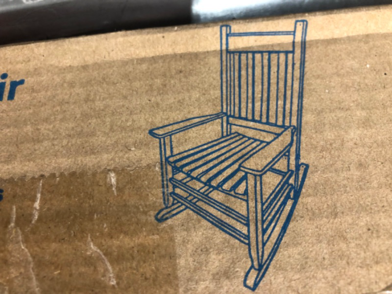 Photo 1 of (see all images for damage)(sold for parts) Style Selections Gray Finish Solid Wood Construction Rocking Chair with Slat Seat