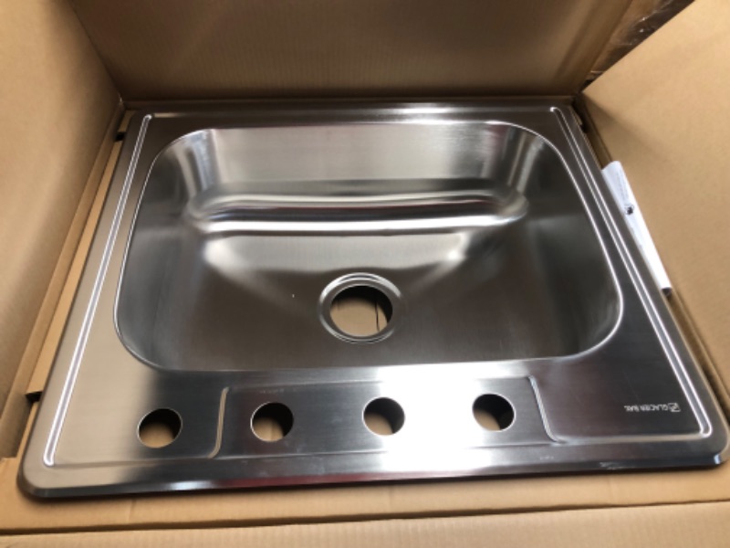 Photo 2 of  Drop in Single Bowl 22-Gauge Stainless Steel Kitchen Sink