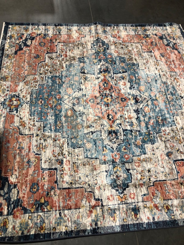 Photo 3 of (used)(please see all images) Area Rug Living Room Rugs - 8' squared Soft Machine Washable Oriental