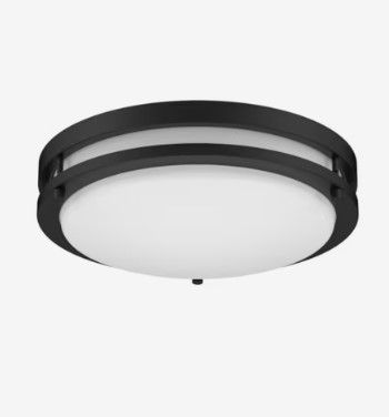 Photo 1 of (NON-REFUNDABLE) Good Earth Lighting Jordan 14-inch LED Flush Mount – Satin Nickel, Dimmable, 1700 Lumen, 3000K, Energy Star, 50,000 Hour Rated Lamp Life Nickel 14"