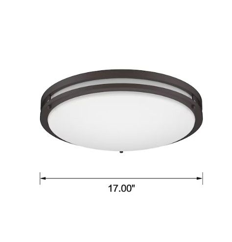 Photo 4 of (NON-REFUNDABLE) Good Earth Lighting Jordan 14-inch LED Flush Mount – Satin Nickel, Dimmable, 1700 Lumen, 3000K, Energy Star, 50,000 Hour Rated Lamp Life Nickel 14"