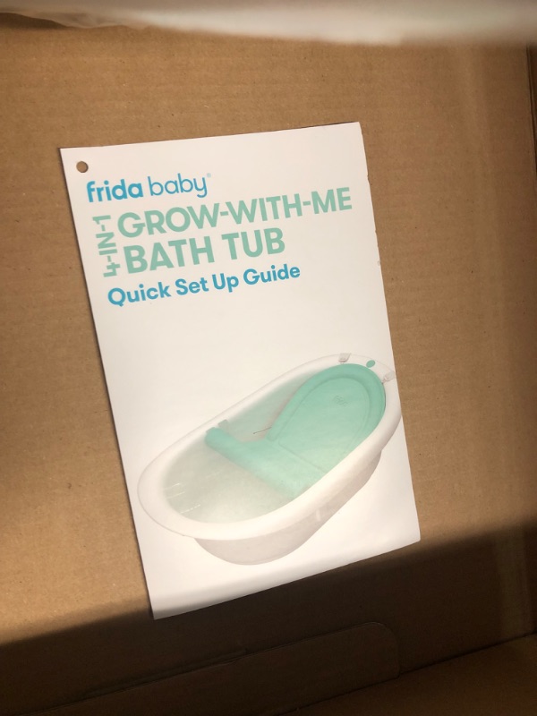 Photo 2 of 4-in-1 Grow-with-Me Bath Tub by Frida Baby Transforms Infant Bathtub to Toddler Bath Seat with Backrest for Assisted Sitting in Tub