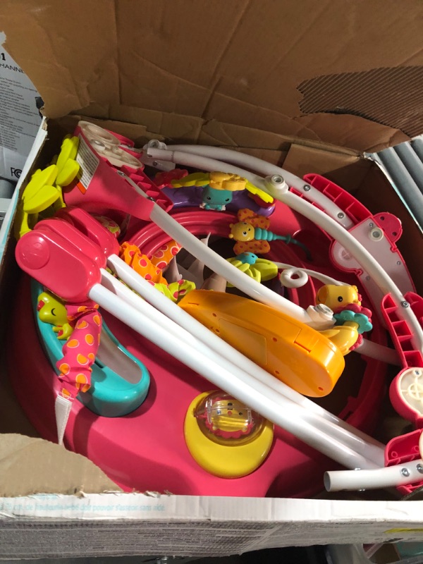 Photo 3 of ***USED - LIKELY MISSING PARTS - UNABLE TO VERIFY FUNCTIONALITY***
Fisher-Price Jumperoo Baby Bouncer and Activity Center with Spinning Seat plus Lights Music Sounds and Baby Toys, Pink Petals