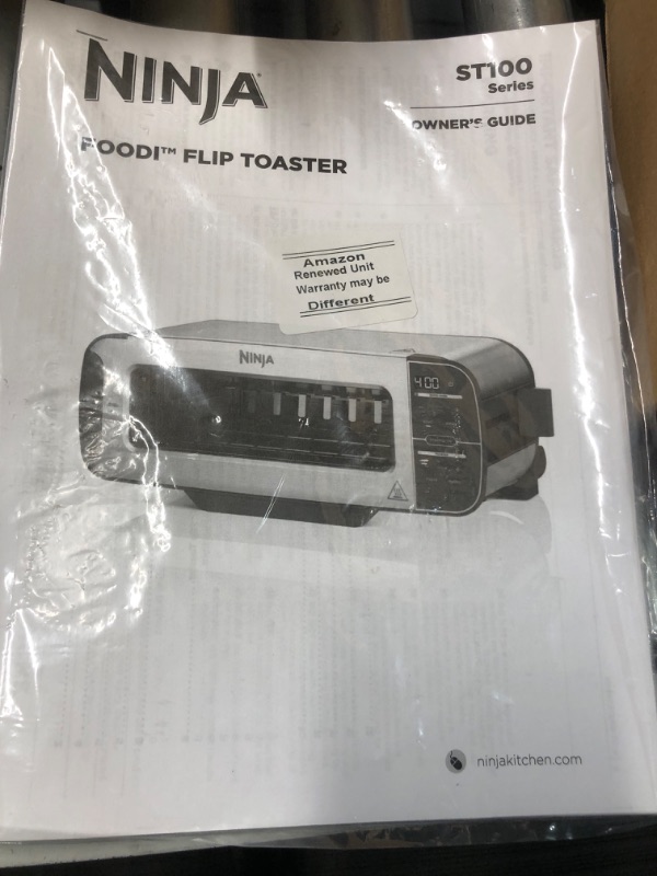 Photo 1 of Ninja ST100 Foodi 2-in-1 Flip Toaster, 2-Slice Capacity, Compact Toaster Oven, Snack Maker, 1500 Watts,  4 Functions