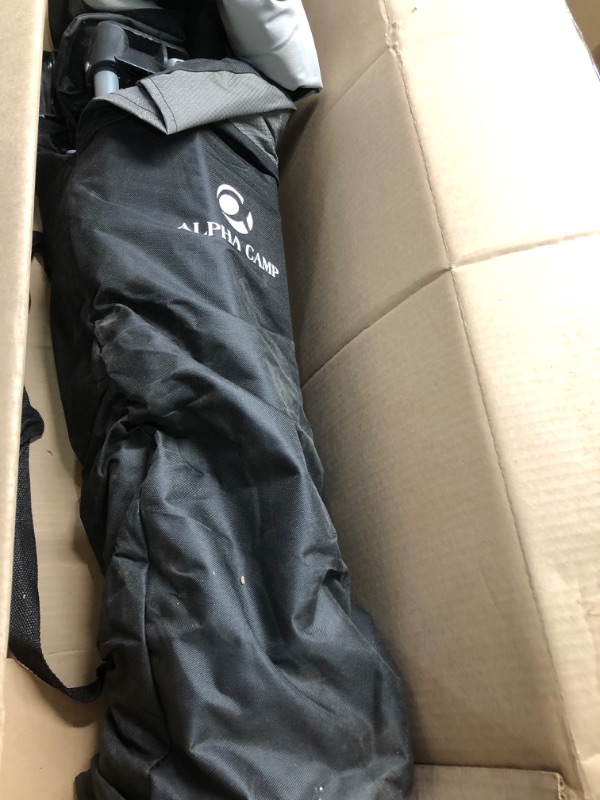 Photo 1 of KingCamp Heavy Duty Folding Oversize Padded Hard Armrest Camping Chair, Black/MediumGrey
