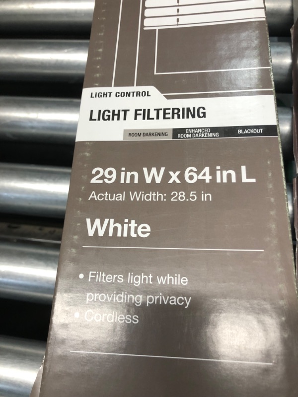 Photo 3 of **NON-REFUNDABLE** 2 PACK, White Cordless Light Filtering Vinyl Mini Blinds with 1 in. Slats - 29 in. W x 64 in. L