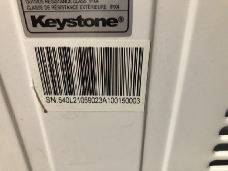 Photo 18 of ***MAJOR DAMAGE - BENT - UNTESTED - SEE COMMENTS***
Keystone KSTHW25B 23,200 Wall Air Conditioner with 16,000 Supplemental Heat and Dehumidifier, 230V, Window AC for Large Rooms up to 1,500 Sq.Ft. with Smart Remote Control, 23200 BTU, Bright White