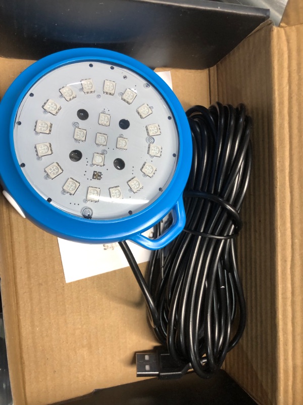 Photo 3 of (NON-REFUNDABLE) LED Pool Lights for Above Ground Remote Control, 10W RGB Dimmable Underwater Submersible Lights, 21ft Cord (Blue/RED)