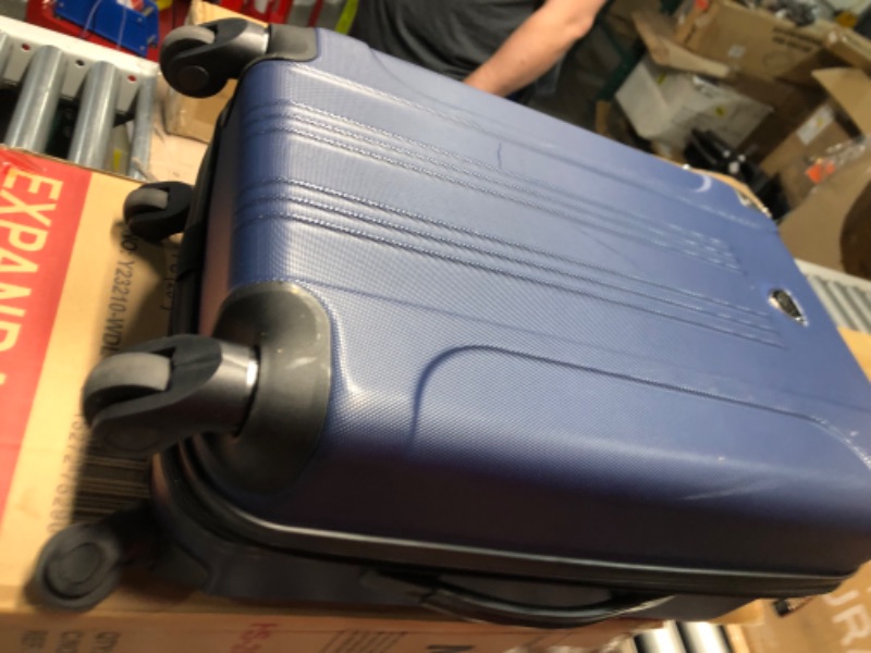 Photo 3 of Travelers Club Chicago Hardside Expandable Spinner Luggage, Navy Blue, 20" Carry-On Navy Blue 20" Carry-On
