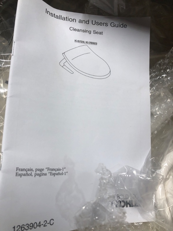 Photo 5 of ***USED - LIKELY MISSING PARTS - UNABLE TO VERIFY FUNCTIONALITY***
KOHLER 76923-96 Puretide Round Bidet Toliet Seat, Manual Non-Electric Bidets for Existing Toilets, Adjustable Biscuit