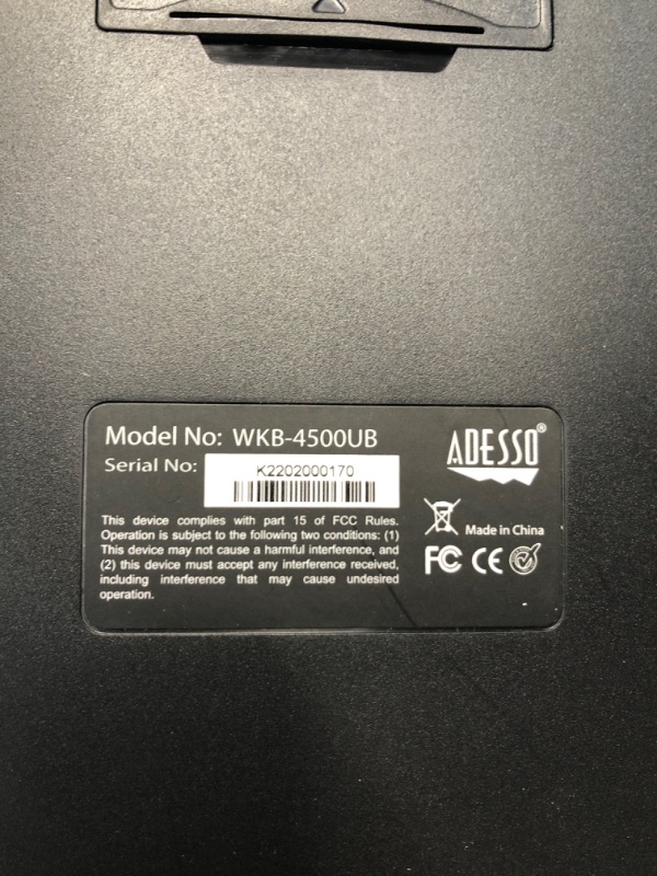 Photo 3 of (PARTS ONLY/ NO REFUNDS) Adesso WKB-4500UB - Wireless Ergonomic Desktop Touchpad Keyboard, Split Keys Design, Palm Rest, Media Control