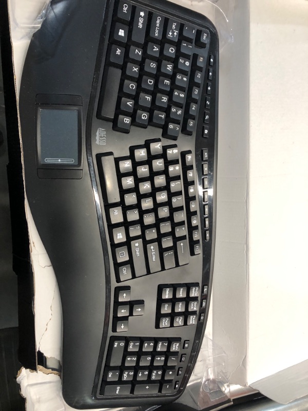 Photo 4 of (PARTS ONLY/ NO REFUNDS) Adesso WKB-4500UB - Wireless Ergonomic Desktop Touchpad Keyboard, Split Keys Design, Palm Rest, Media Control