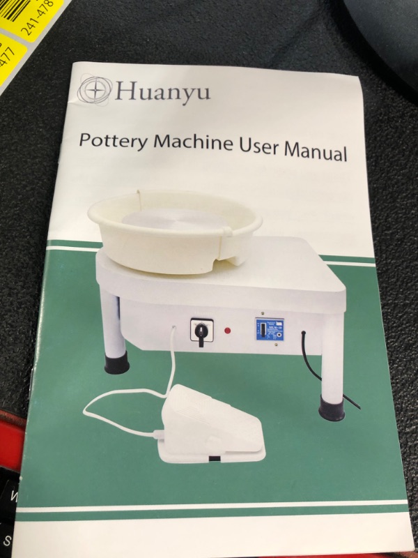 Photo 6 of Huanyu Pottery Wheel Ceramic Machine 25CM with Foot Pedal & LCD Screen, Detachable Basin 110V US plug for Adults