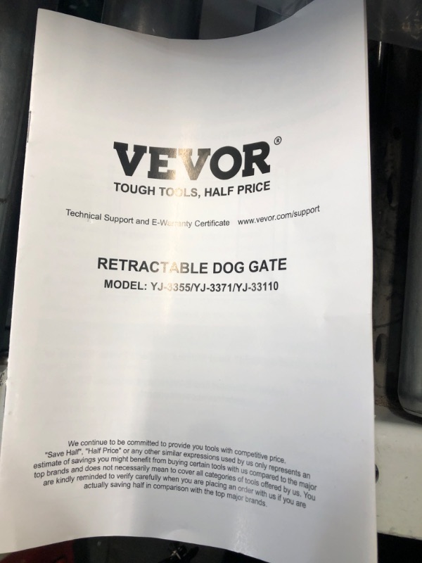 Photo 2 of VEVOR Retractable Gates for Stairs, Extends up to 76.8" Wide, Mesh 34" Tall Extra Wide Gray 33" Tall x 76.8" Wide