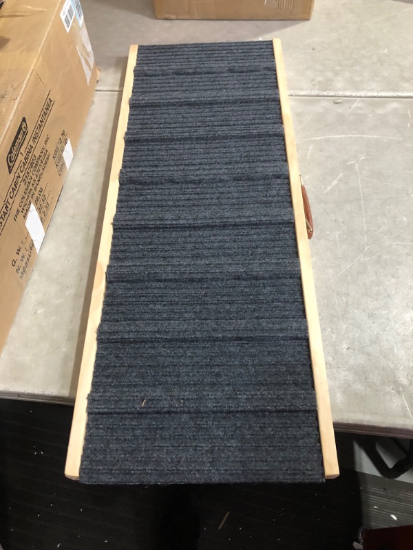 Photo 5 of ***DAMAGED - WOOD SPLITTING - SEE PICTURES***
SweetBin Wooden Adjustable Pet Ramp Non Slip Carpet Surface and Foot Pads - 41" Long and Adjustable from 12” to 24” , 40"L x 18"W x 4"H