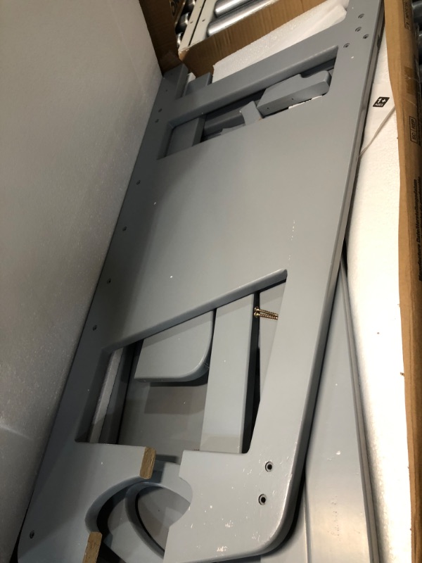 Photo 1 of ***DAMAGED - WOOD BROKEN - SEE PICTURES - PARTS LIKELY MISSING***
Toddler Kitchen Stool Helper, RONIPIC Wooden 3 Heights Adjustable Learning Tower Anti-Slip,Gray