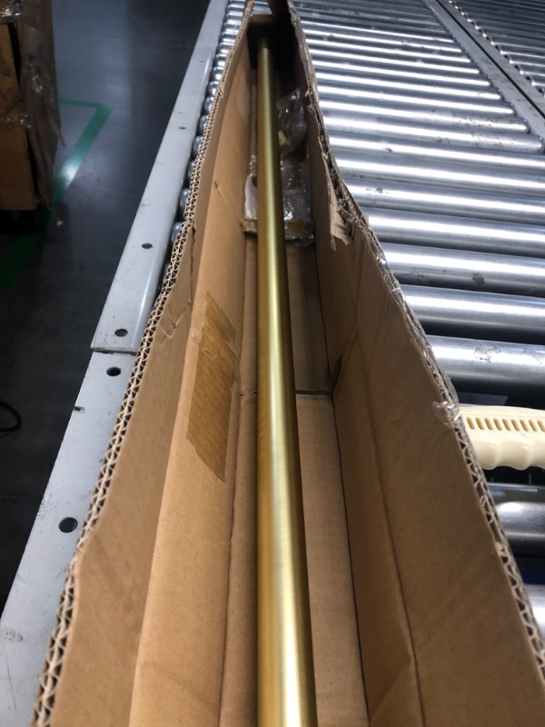 Photo 1 of (PARTS ONLY/ NO RETURNS OR REFUNDS) 1 Inch Diameter Single Curtain Rods for Windows 48 to 84 Inches, Adjustable Drapery Curtain Rod Simple Style, Brass 
