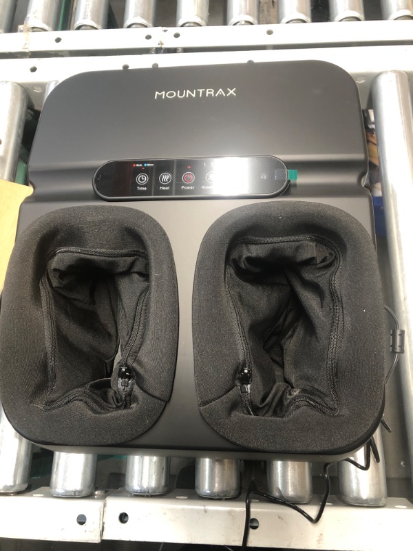 Photo 4 of MOUNTRAX Foot Massager Machine with Heat, Plantar Fasciitis and Relieve Pain,  Fits Feet Up to Men Size 12 (Black)