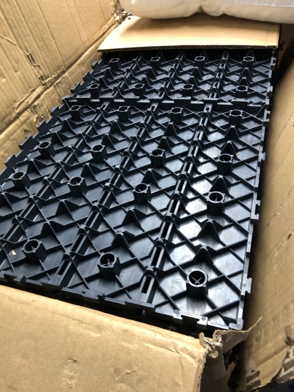 Photo 1 of Plastic Interlocking Deck Tiles,36 Pack,12"x12" Waterproof Outdoor Flooring,Anti-Fading All Weather Use Patio Floor Tiles for Balcony Poolside Porch Backyard | Dark Grey 12"*12" Dark Grey 36
