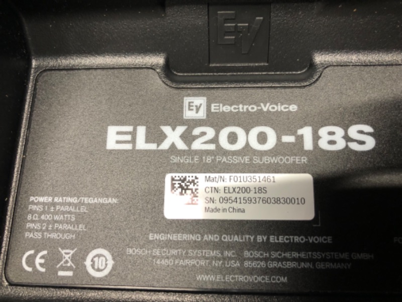 Photo 3 of ***SEE NOTES*** Electro-Voice ELX200-18S 18" 1600W Passive Subwoofer