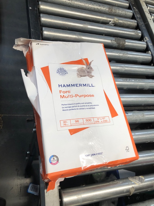 Photo 1 of *PREVIOUSLY OPENED* Hammermill Printer Paper, 20 Lb Copy Paper, 11 x 17 - 1 Ream (500 Sheets) - 92 Bright, Made in the USA 1 Ream | 500 Sheets Ledger (11x17) Paper