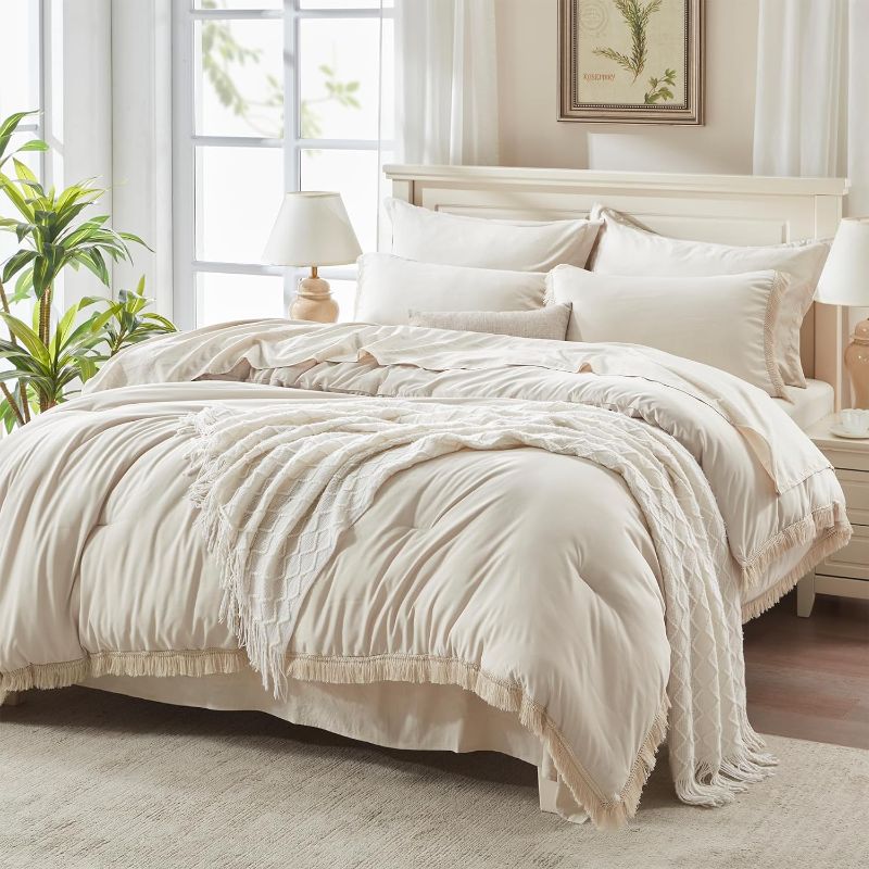 Photo 1 of ***STOCK PHOTO REFERENCE ONLY***
Andency Beige Comforter Set Full Size with Sheets  and 2 pillow cases 