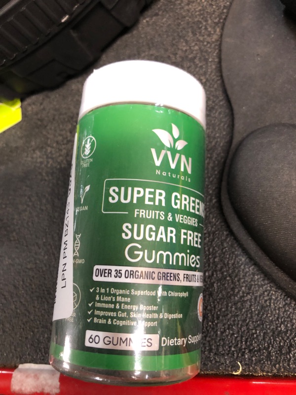 Photo 3 of ***(EXP:JUNE 2025 )NONREFUNDABLE***Sugar-Free Real Organic Fruits, Super Greens and Veggies Gummies | 35+ Nutritious & Healthy Greens, Fruits, and Vegetables for Improved Immunity, Skin Health & Energy Boost|60 Vegan Gummies