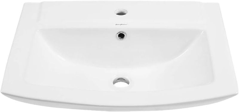 Photo 1 of (READ FULL POST) Swiss Madison Well Made Forever SM-PS306 Pedestal Bathroom Sink Single Faucet Hole, 24" W, White
