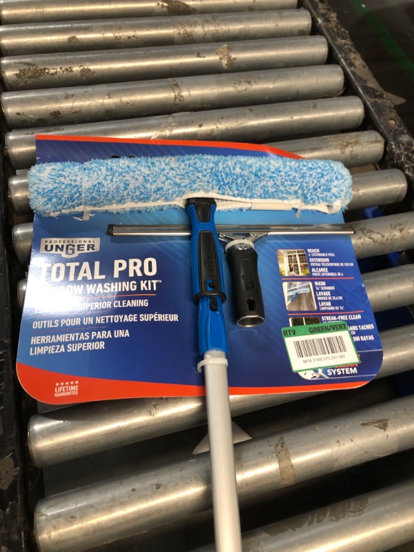 Photo 2 of ***MISSING EXTENTION****Unger Professional Total Pro Kit; Window Cleaning Kit; All-in One Window Washing Kit; Squeegee, Window Washer, Telescopic Pole; Streak-Free Results