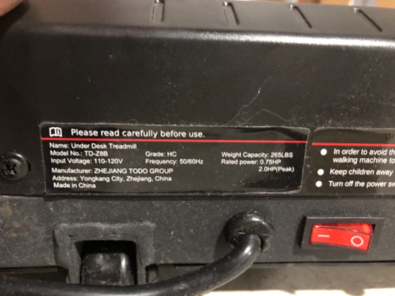 Photo 4 of ***NONREFUNDABLE - NOT FUNCTIONAL - FOR PARTS ONLY - SEE COMMENTS***
DAEYEGIM Walking Pad Under Desk Treadmill Treadmills for Home Walking Pad Treadmill Under Desk 265Lbs Capacity for Home Office