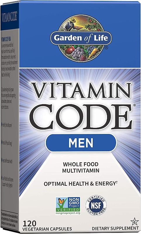 Photo 1 of 2/25 non refundable  Garden of Life Vitamin Code Whole Food Multivitamin for Men - 120 Capsules, Vitamins for Men + Fruit & Veggie Blend and Probiotics for Energy, Heart & Prostate Health, Vegetarian Mens Multivitamins 120 Count (Pack of 1)