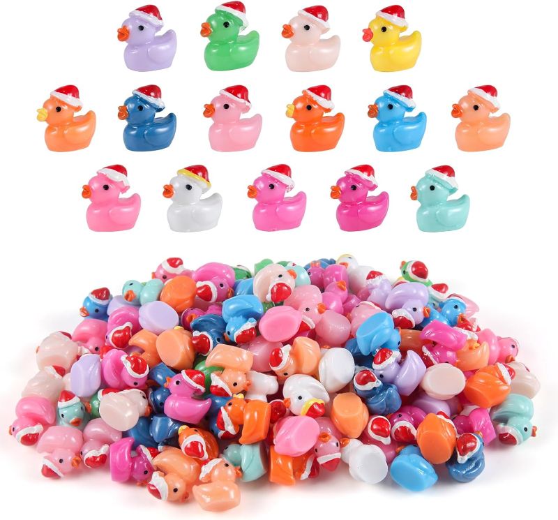 Photo 1 of 304 Pcs Christmas Mini Resin Ducks Tiny Santa Fairy Hat Duck Miniature Micro Landscape Garden Dollhouse Decor for Xmas Accessories DIY Craft Slime Party Gifts Prank Game Ornament Potted Plants
