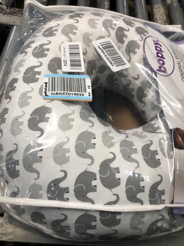 Photo 2 of Boppy Nursing Pillow and Positioner - Original, Notebook Black and White with Gold Animals, Breastfeeding, Bottle Feeding, Baby Support, with Removable Cotton Blend Cover, Awake-Time Support