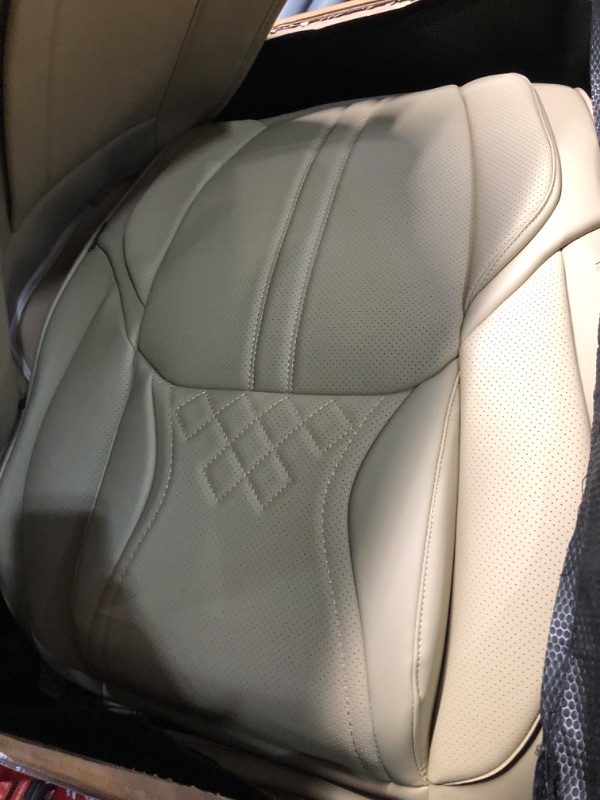 Photo 1 of BWTJF Car Seat Covers Full Set, Front and Rear Seat Covers for Cars, Waterproof Leather Auto Seat Protectors Car Interior Accessories, Car Seat Cushions Fit for Most Sedans SUV Pick-up Truck, Beige Beige Full Set